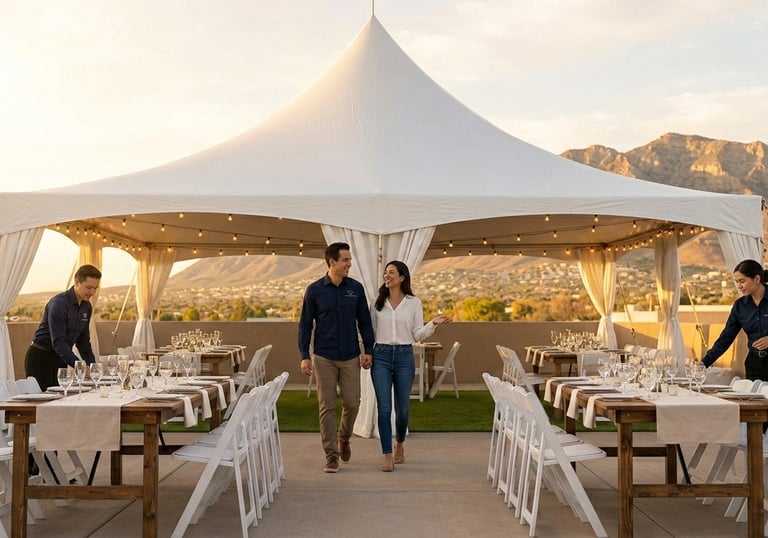 Tent setup el paso diamond events, tent rentals,