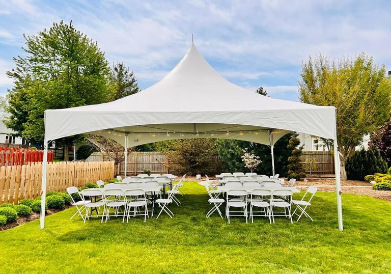 20x20 Tent With Chairs and tables, El Paso Diamond Events
