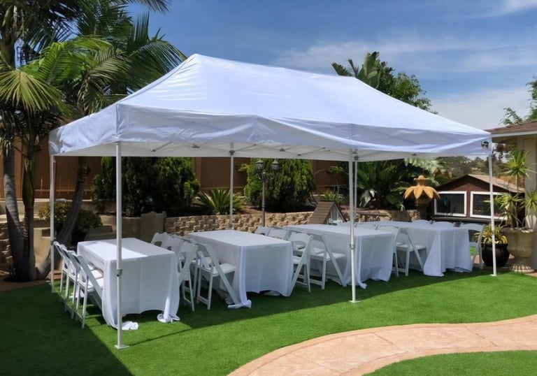 10x20 Pop up tent rental, el paso diamond evenets