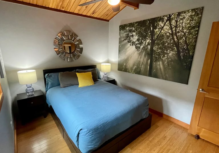 Master bedroom with queen bed