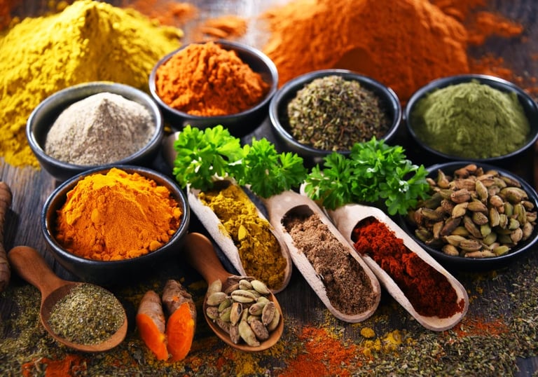 Variety of spices 
