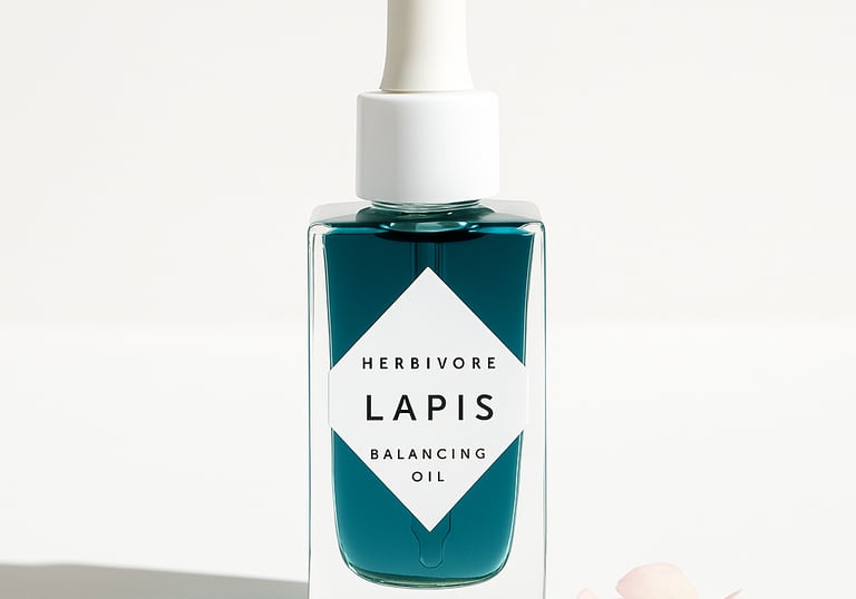Herbivore Lapis Balancing Oil with blue tansy, natural facial oil for clear skin