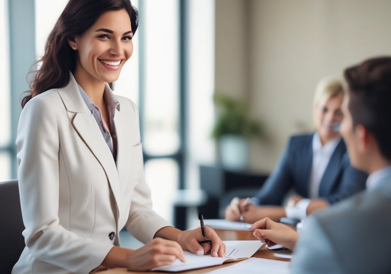 The entrance of a clothing store made of glass and metal, featuring rows of trendy jackets inside. A notable statue with a stylized design stands near the entrance, and a red and white brand sign is prominently displayed above.