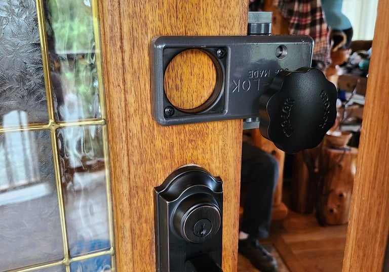 A wooden door representing a door lock installation fast and quick at Jack’s locksmith Hendersonville, NC