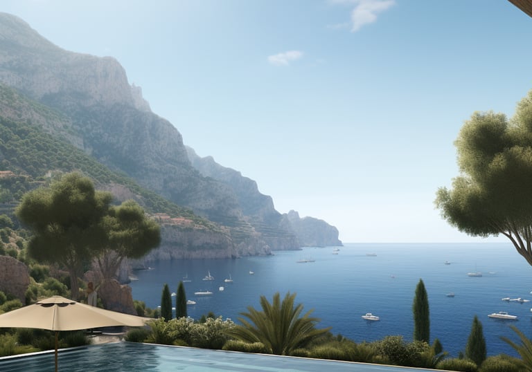 Crystal-clear swimming pool with calm water, surrounded by relaxing outdoor space.