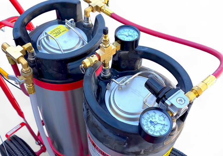 Model 250 APT Parking lot paint striping machine made for painting parking lots and warehouses