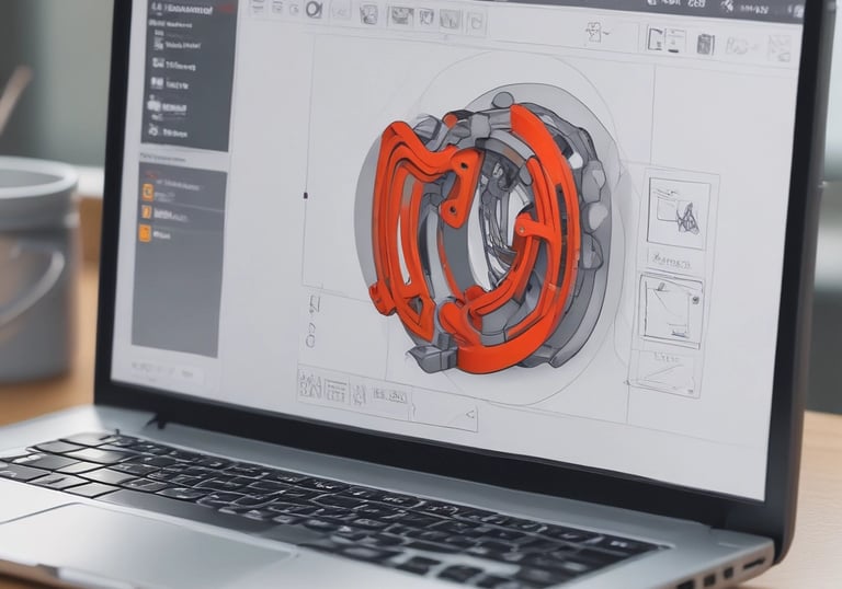 Three individuals are working together on a technical project, focused on adjusting a red device with the word 'Tech' partially visible. They appear to be in a workshop or lab environment, with various tools and equipment visible in the background. The person on the left is wearing a hoodie and earphones, while the person in the middle is in an orange hoodie, intently working on the project.