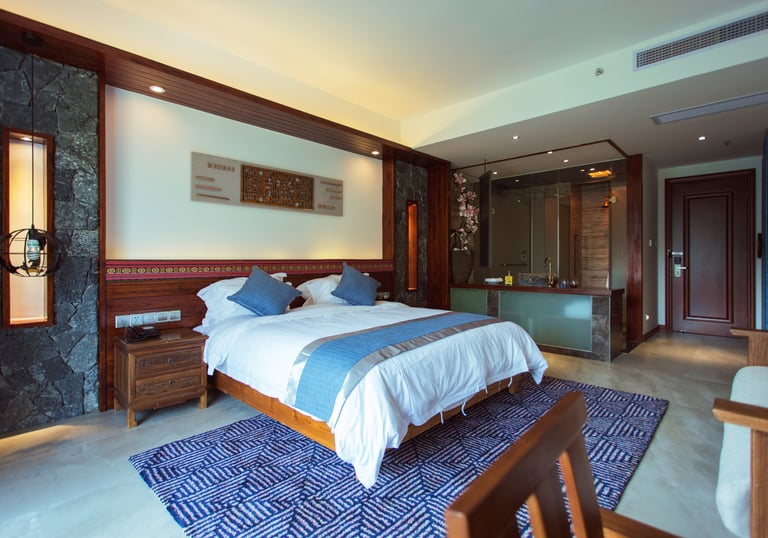 Stay in one of our spacious rooms with views to the Li River near Yangshuo