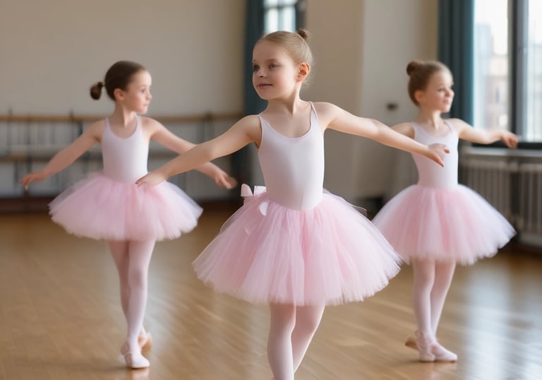 Image of a lively jazz dance class with students mid-move.