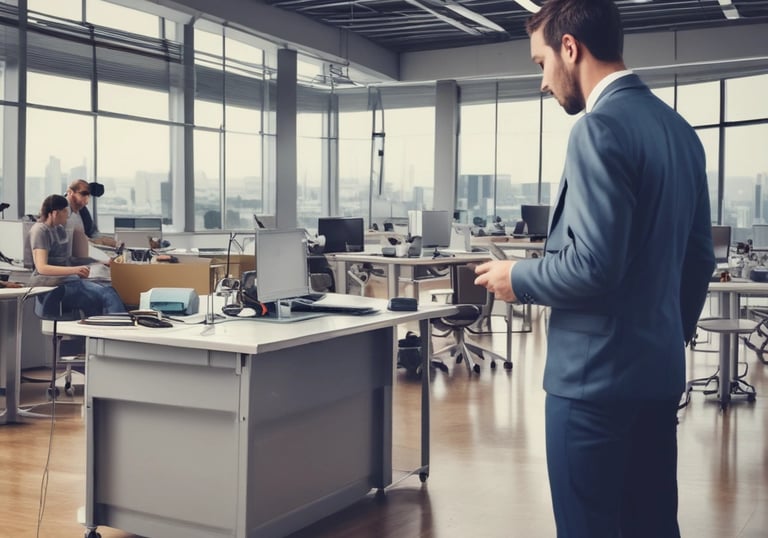 Close-up of hands exchanging industrial parts and documents.