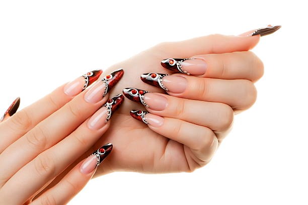 a woman's hands with a manicured manicured manicured manicured nails
