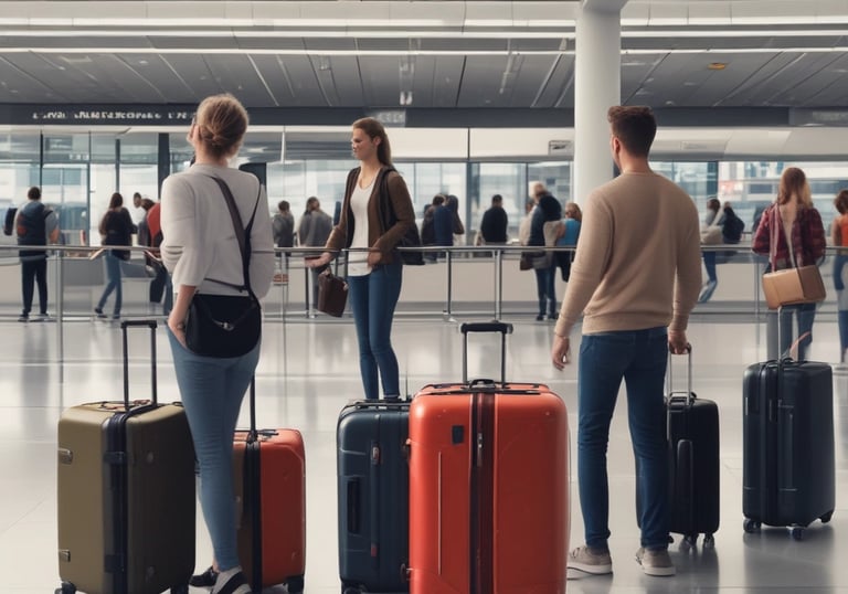 A diverse group of travelers enjoying their journey.