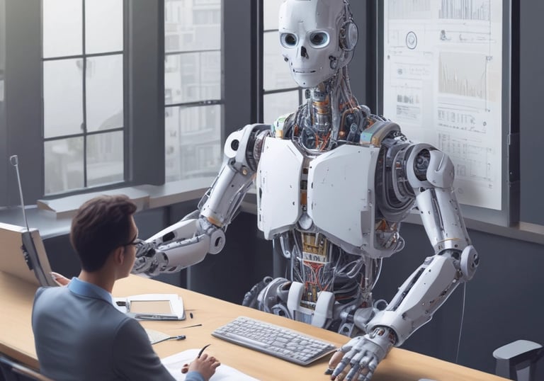 A digital illustration featuring a smartphone floating above a hexagonal platform, with gears and digital elements surrounding it. The screen displays a chatbot interface with various colored speech bubbles. The background is a solid light blue, emphasizing the technological theme. The text 'chatGPT' is displayed in 3D lettering on the right side.