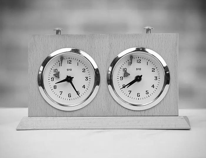 black and white chess clock