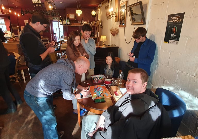 Diplomacy game at wine bar in London