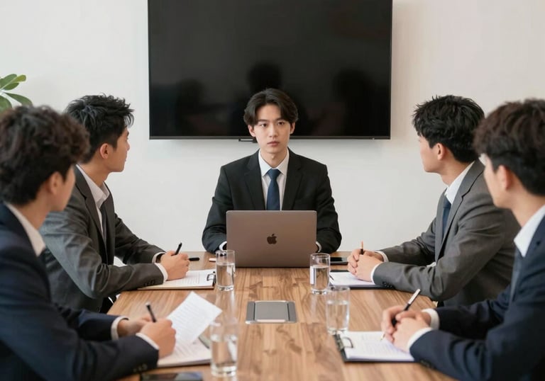 A behind-the-scenes image of a brand meeting with fitness influencers discussing campaign ideas.