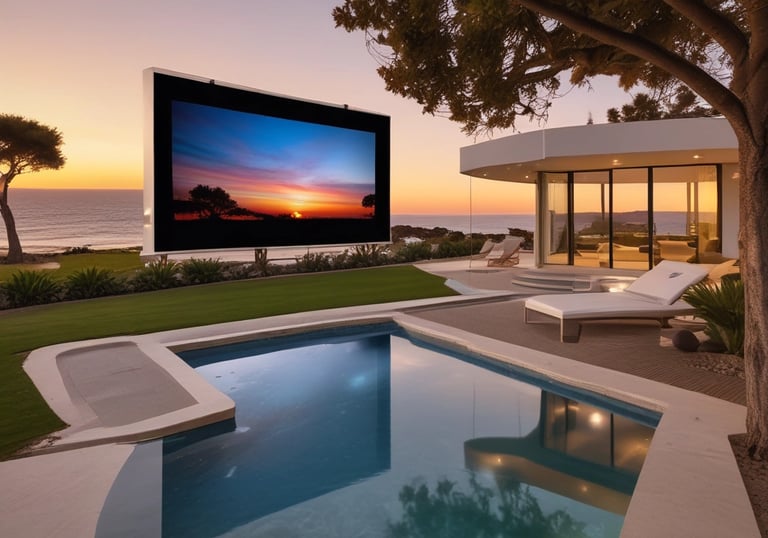 Corporate meeting room equipped with Crestron video systems and LED displays.