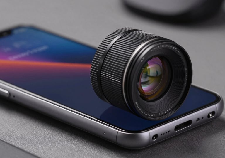 A sharp, detailed photograph of a mobile gaming environment with vibrant colors, focused on high-quality rendering and innovative visual design. Clean and forward-thinking aesthetic.