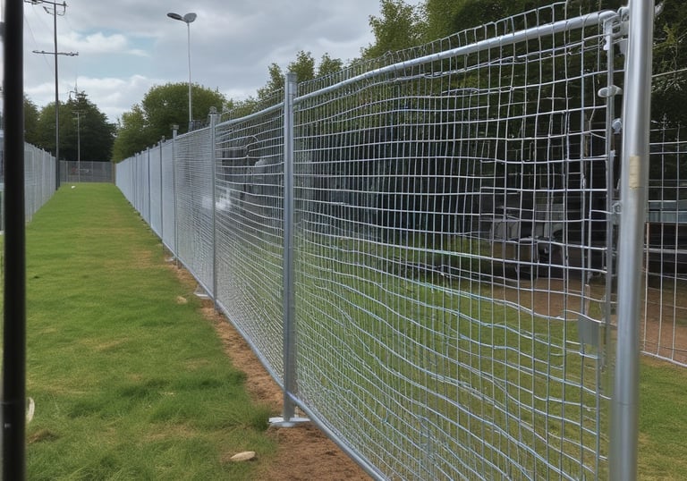 Water-filled plastic barriers arranged around a large outdoor festival in Qatar for crowd control.