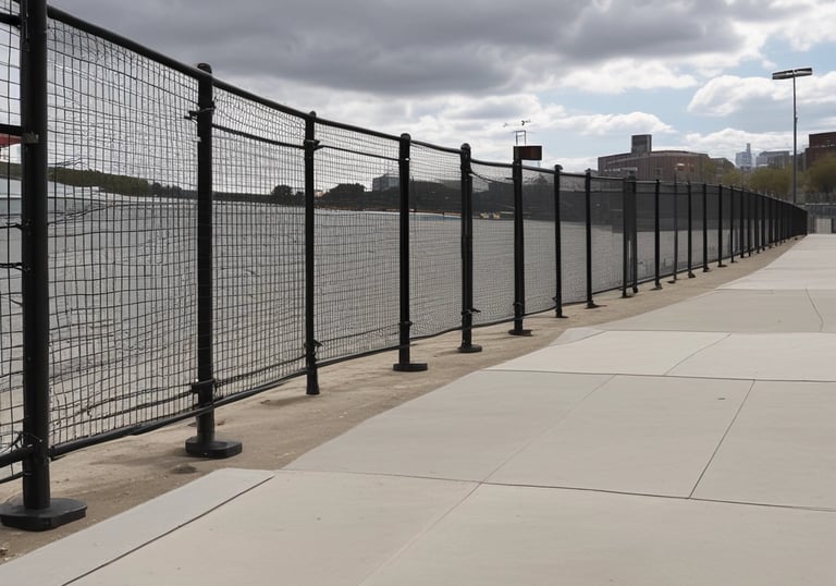 Black wall barriers forming a sleek divider at a corporate event venue in Kuwait.