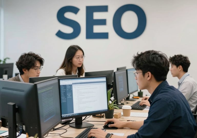 A sleek digital graph showing upward SEO growth on a modern screen.