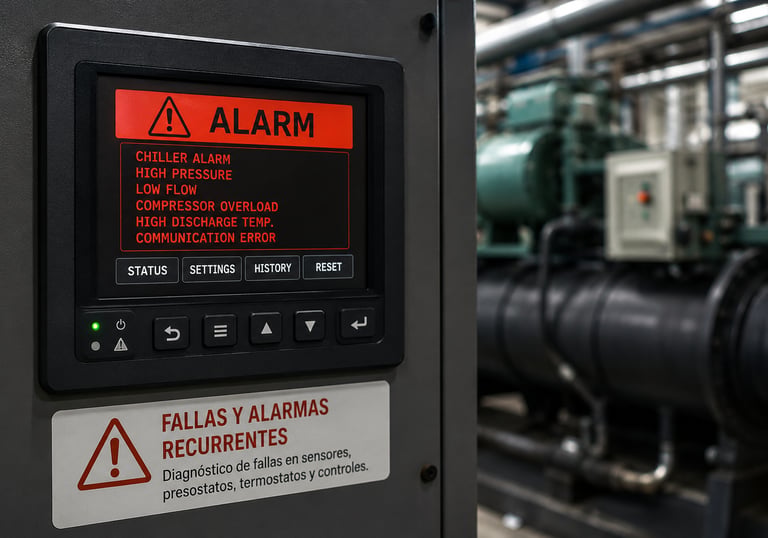 falla en tablero electrico chiller