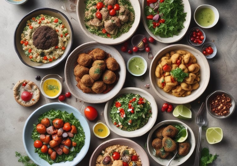 Elegant wedding reception table decorated with Syrian-Lebanese motifs and golden accents.