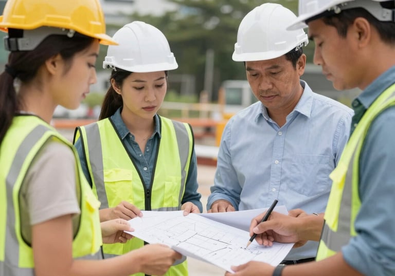 Casual group discussion outdoors with the lush Hawaiian landscape in the background.
