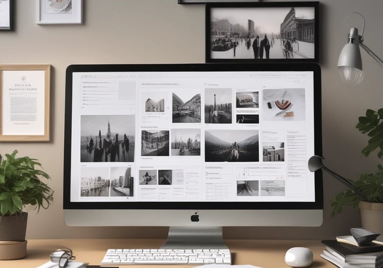 A team reviewing campaign analytics on multiple screens in a sleek workspace.