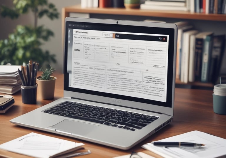 A close-up of a traffic ticket and a pen on a wooden table.
