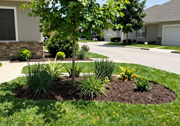 Professional clearing snow from a driveway surrounded by snowy pine trees.