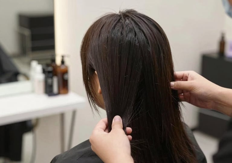 A serene close-up of a woman receiving a luxurious facial treatment in a bright, minimalist spa room.