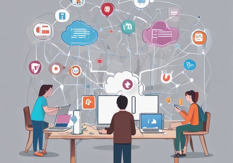 A map showing expanding internet coverage areas with blue and light blue highlights.