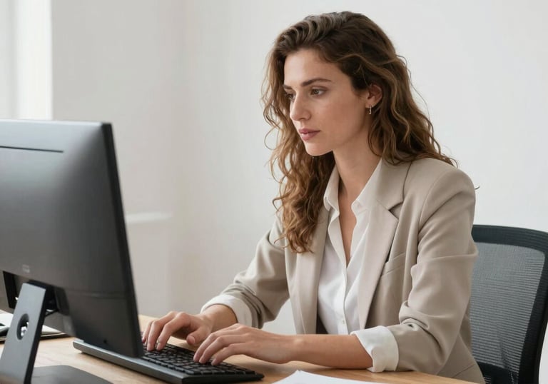 A neat workspace showing a laptop with a calendar and emails on screen.