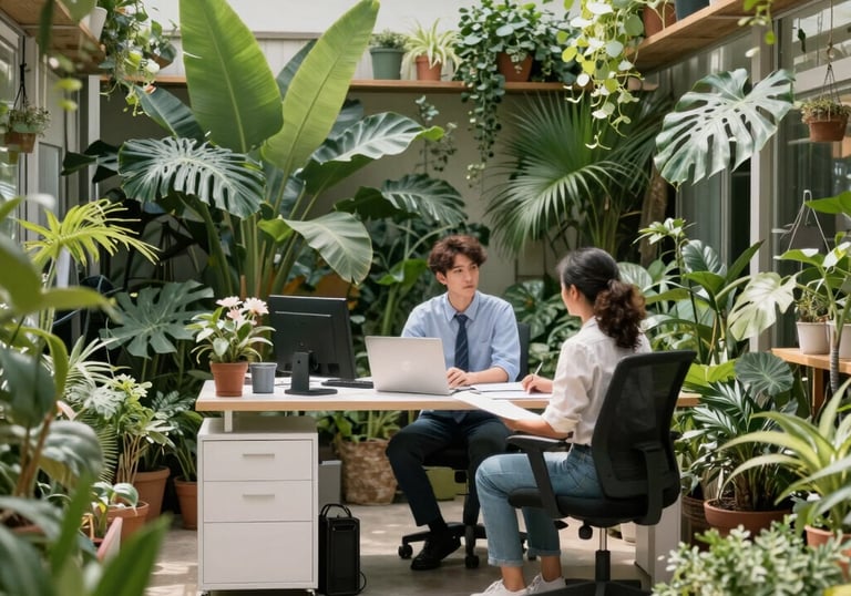 A neat workspace showing a laptop with a calendar and emails on screen.