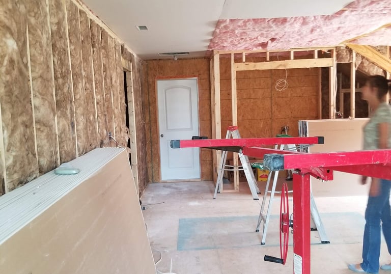 We are just beginning to hang a bonus room.