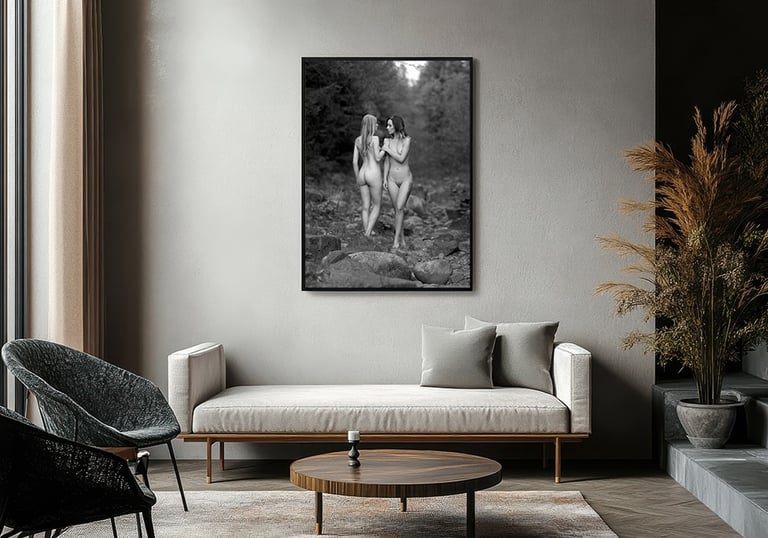 Framed picture on the wall in living room