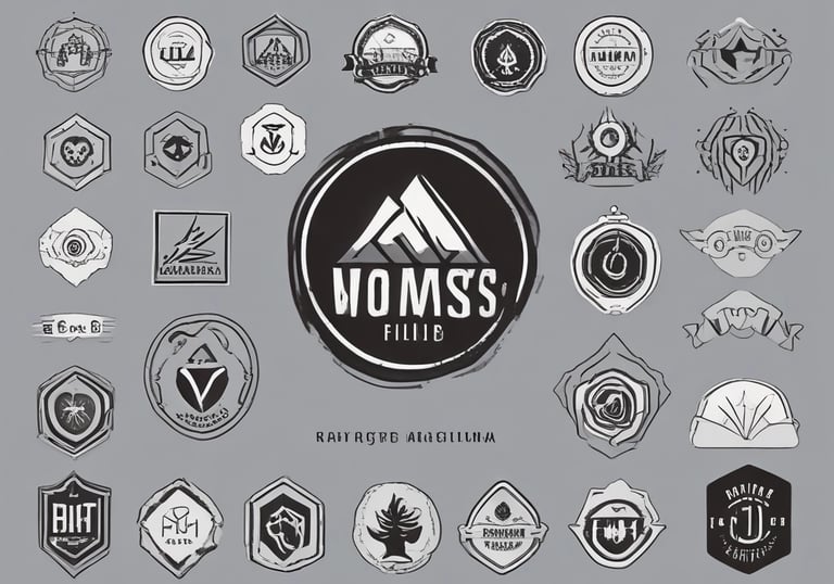 A creative workspace with sketches and color palettes for a new brand.