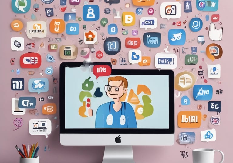 A creative workspace with sketches and color palettes for a new brand.