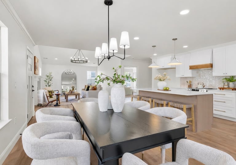open floor plan flipped home in greenville staged by staging house
