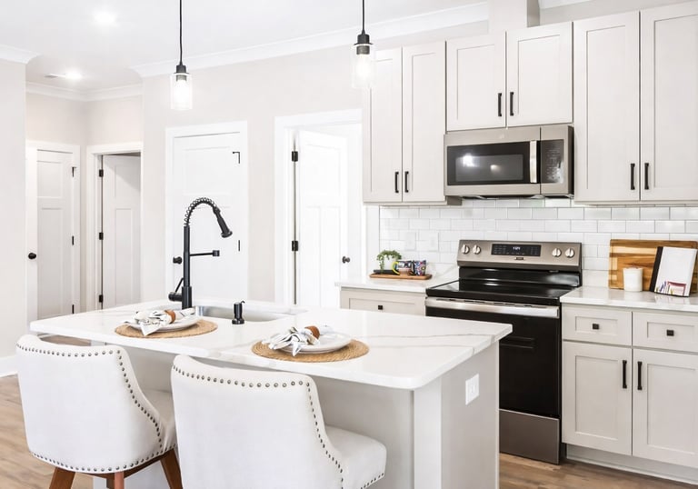 small kitchen in anderson staged by staging house