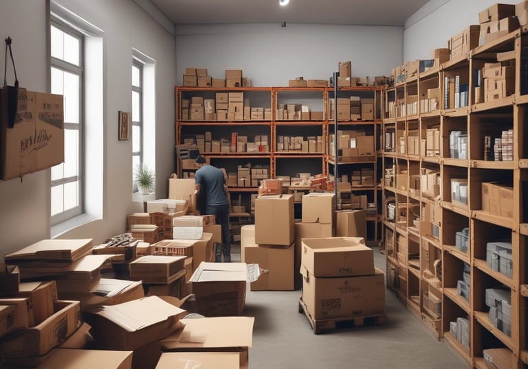 Small business team discussing AI integration around a laptop in a cozy office.