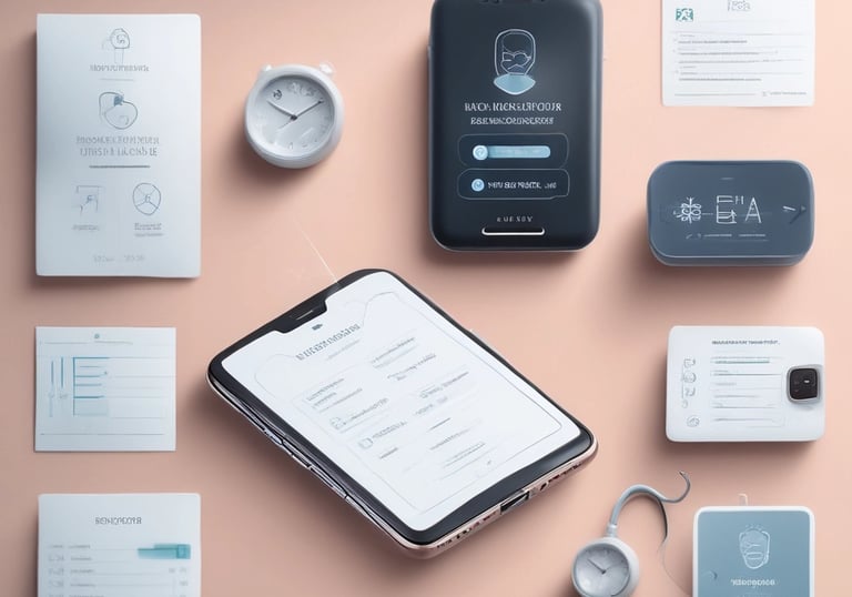 Illustration of a smartphone showing a doctor appointment booking screen.