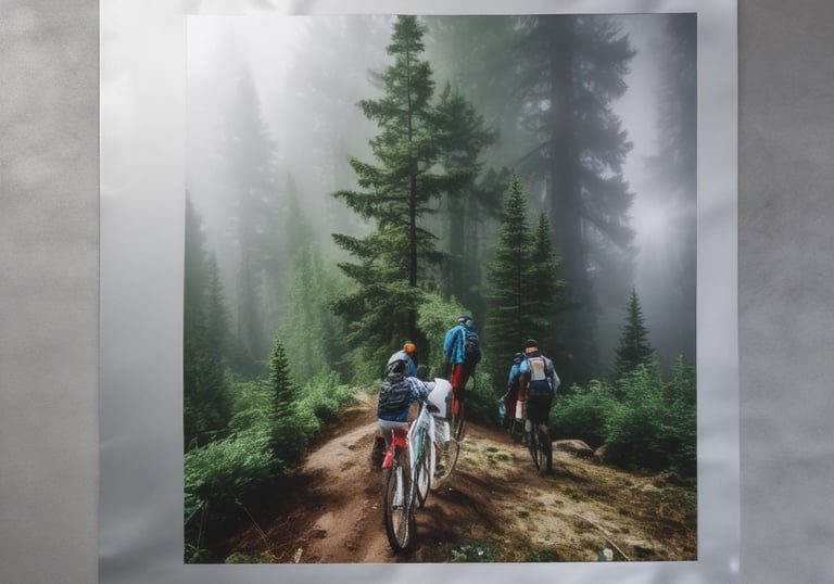 a man riding a skateboard down a street next to tall buildings
