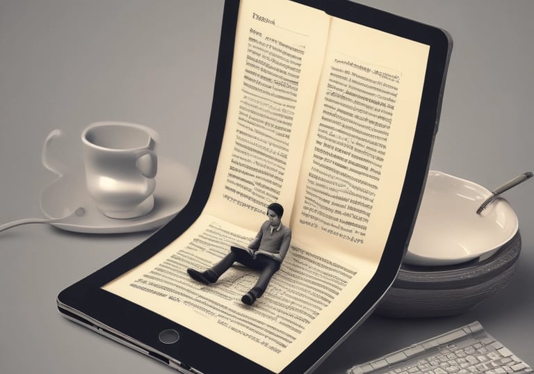 Stack of colorful ebooks with a golden bookmark on a white desk.