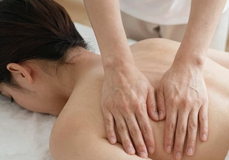 A serene spa room with soft lighting and a massage table ready for a relaxing body massage.