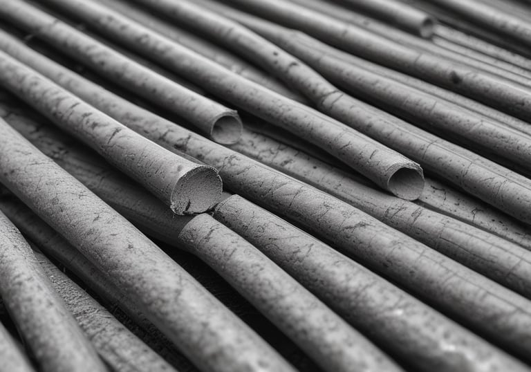 Industrial warehouse showcasing heavy-duty engineering equipment and steel supplies.