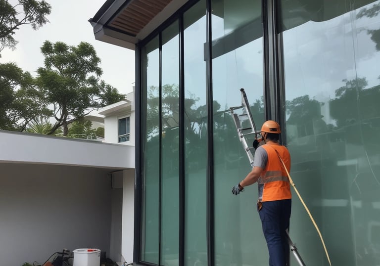 Close-up of hands selecting building materials with a contractor’s guidance.