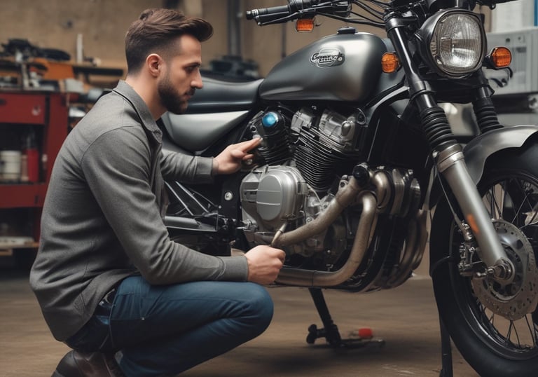 Technician writing a detailed vehicle inspection report on a clipboard.