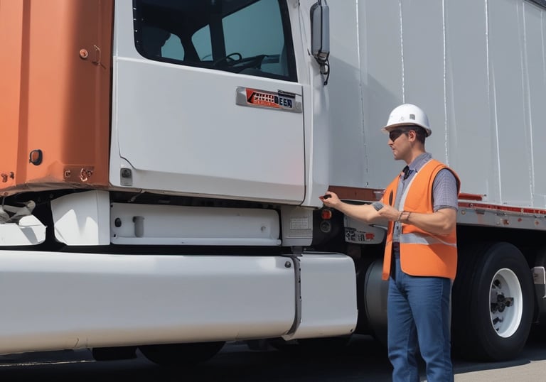 Close-up of a motorcycle being inspected outdoors under natural light.